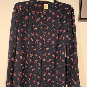 Faded Glory Navy blue button down size M(8-10)